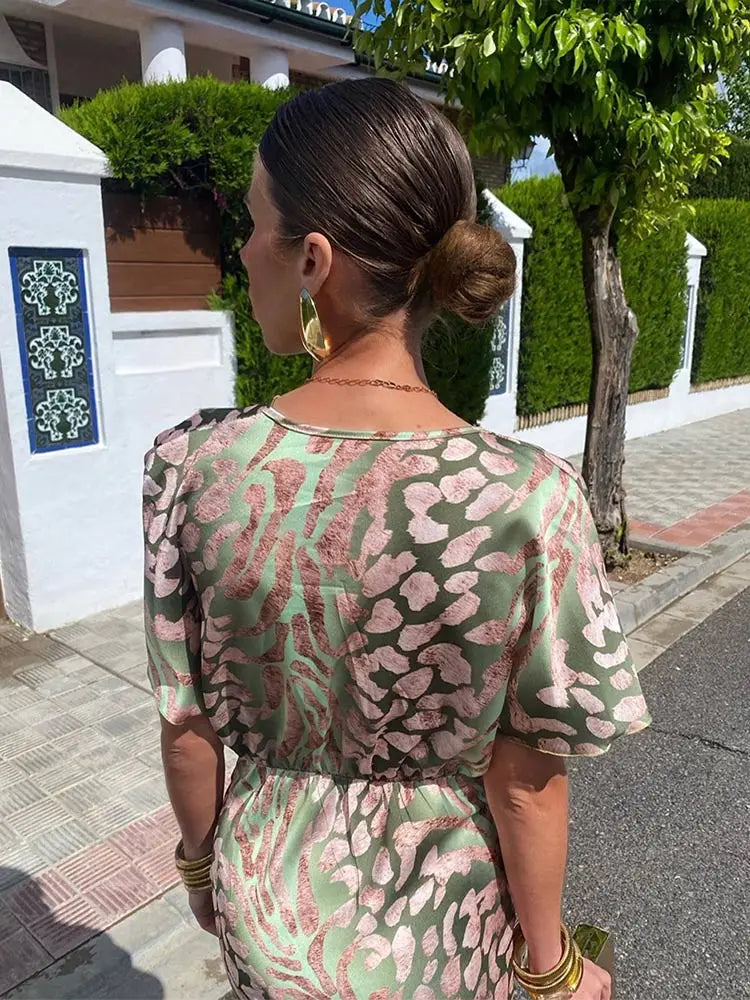 Faviana - Vestido midi en tonos cobrizos